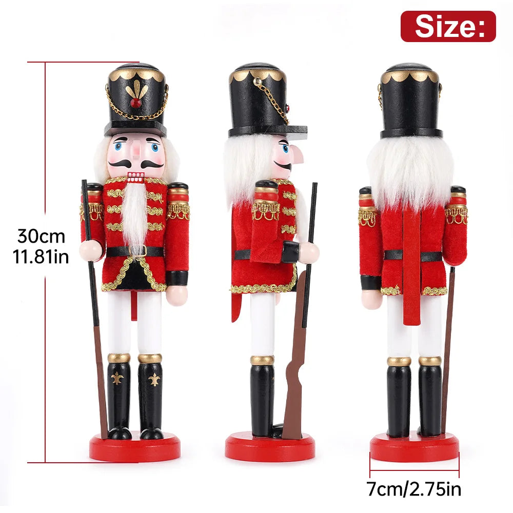 Hign-concerned Wooden Nutcracker Soldier Puppet Christmas Decor Gift