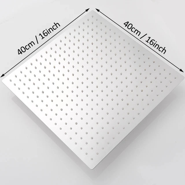 Wanmivezlo Chrome Finish Square Rainfall Shower Head Stainless Steel