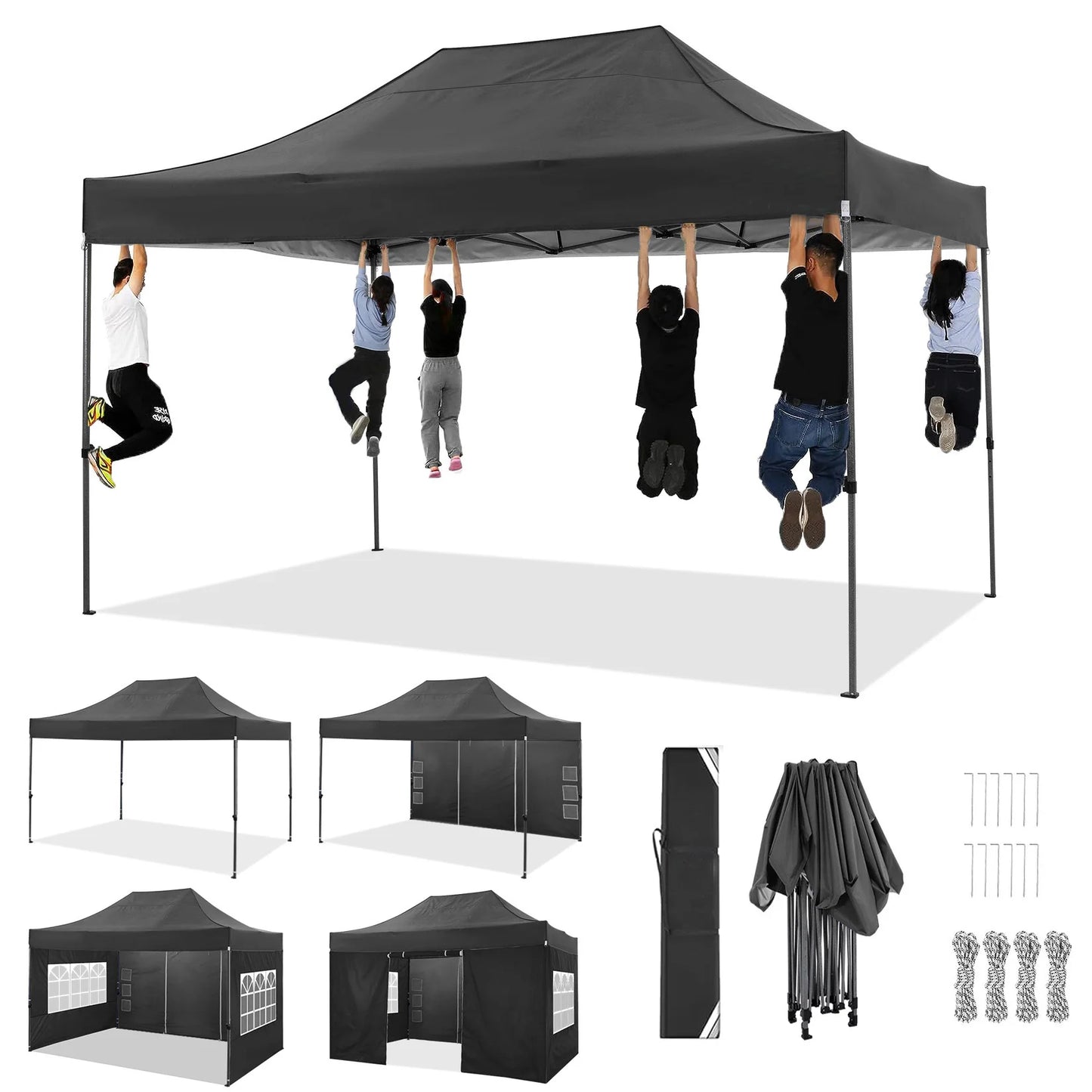 COBIZI Heavy Duty Pop Up Canopy Tent With Sidewalls