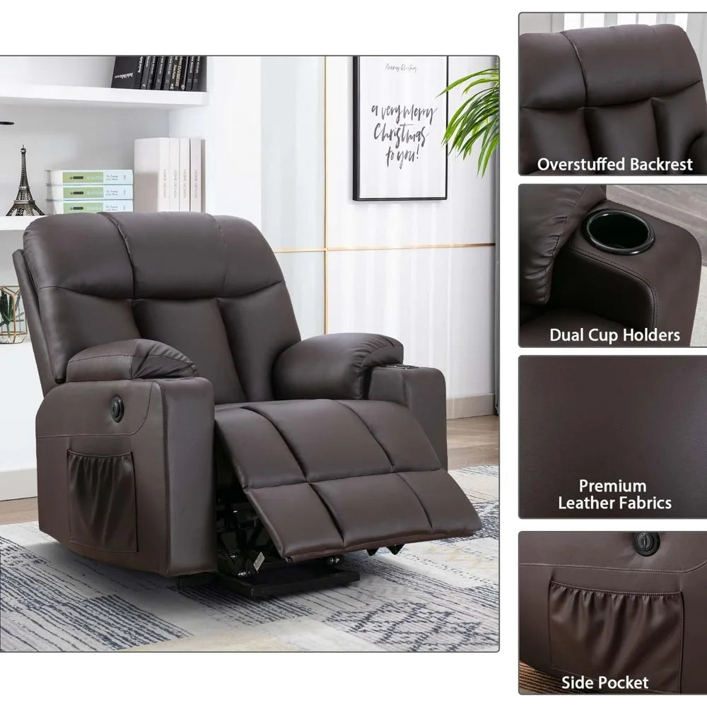 LZJV Oversized Power Lift Recliner Chair With Heated Massage