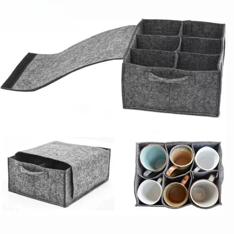 Quintuple Layered Felt Dish Plate Cup ComprehensiveStorage Rack CampingOutdoors Organization