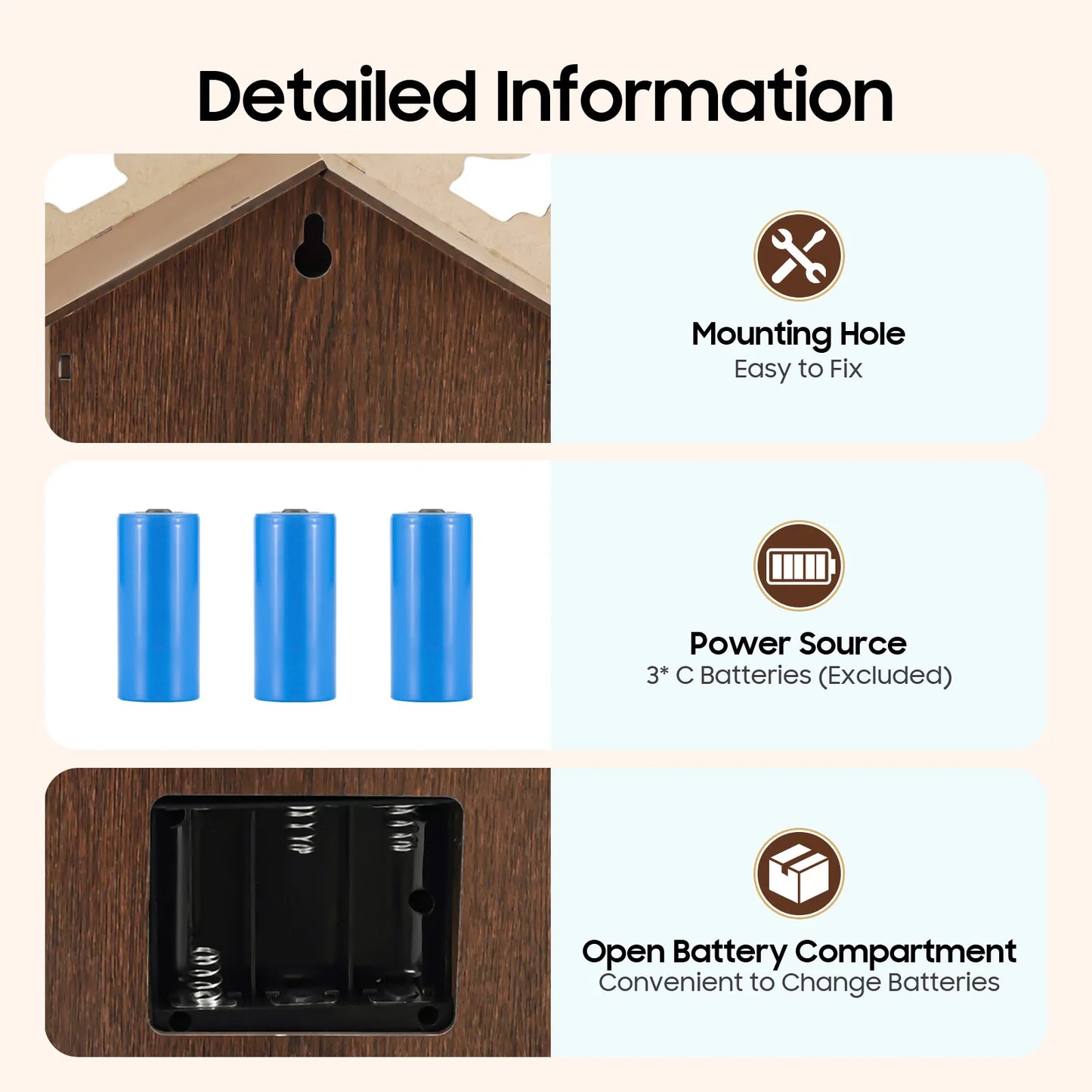 Hign-concerned Cuckoo Wall Clock Forest Style Traditional