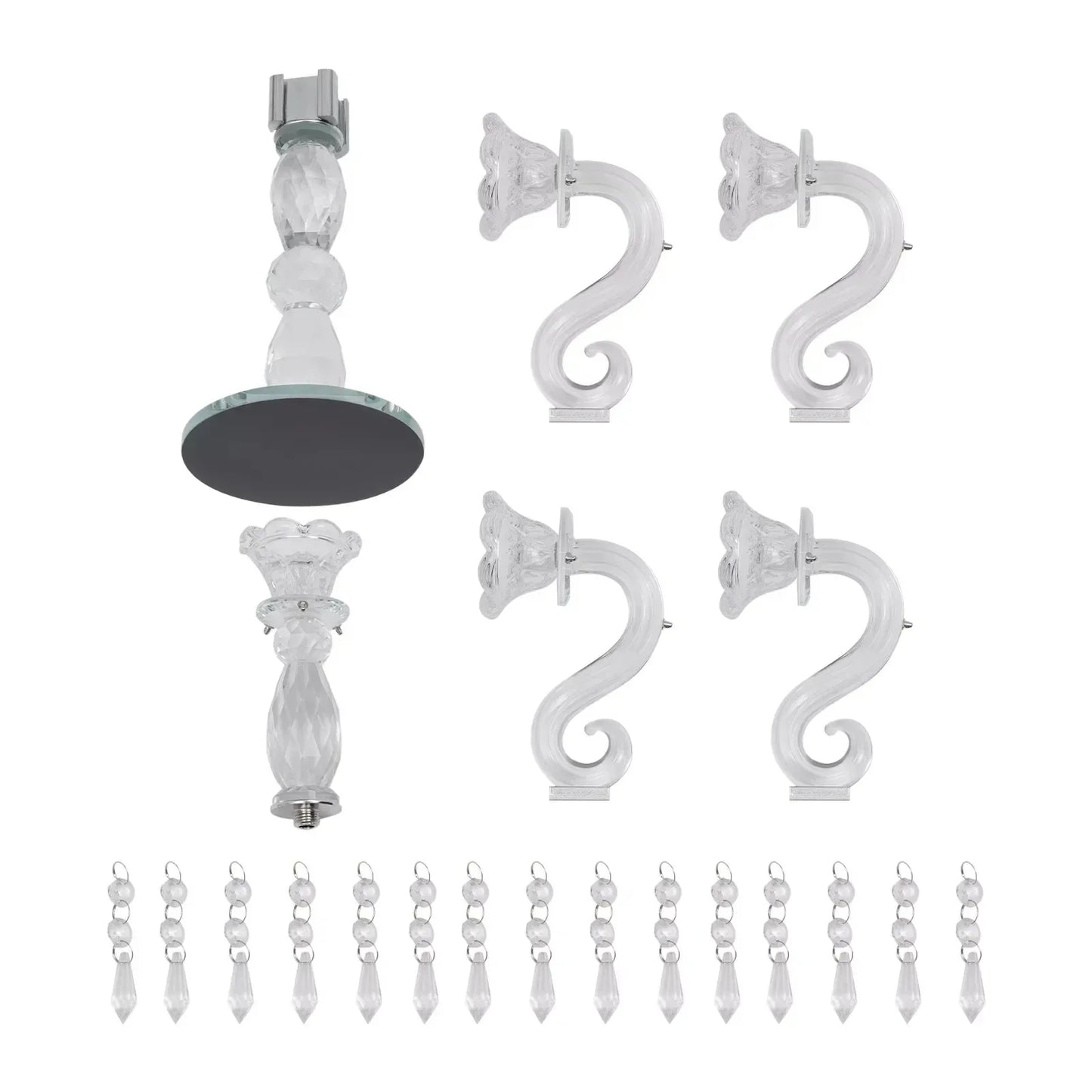 Bymaocar 5 Arm Crystal Candle Centerpiece Holder With Five Heads For Elegant Home Decor