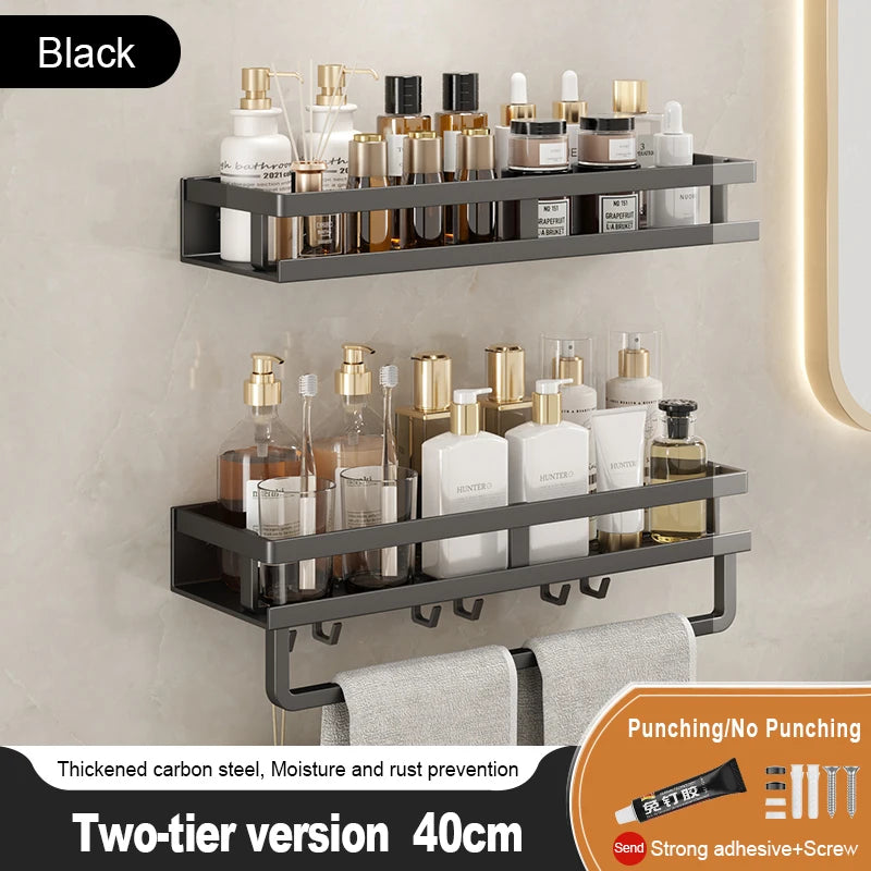 Big Red House Bathroom Storage Rack Non Perforated Wall Mounted Towel Rack Wrought Iron