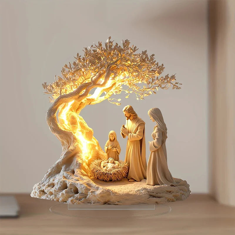 Hign-concerned Easter 2D Nativity Figurine Tabletop Decor Set