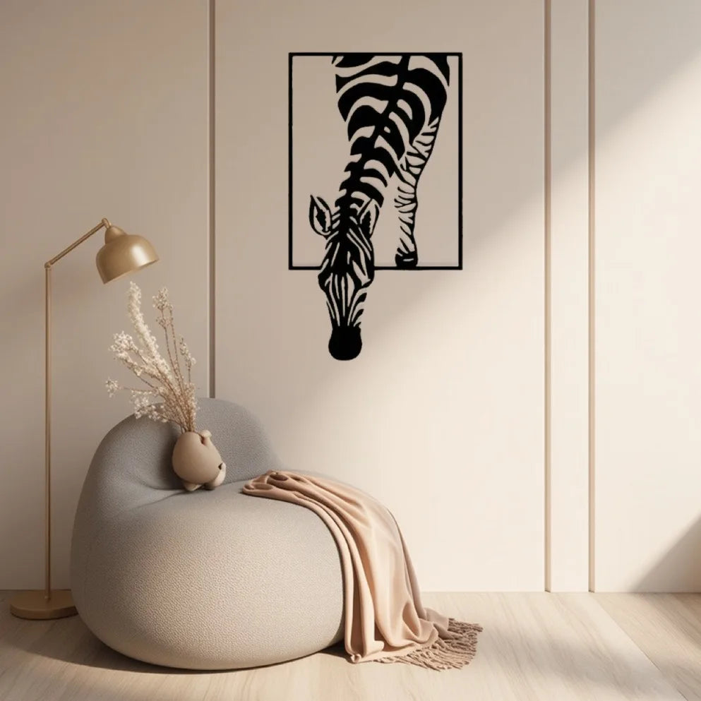HELLOYOUNG Zebra Creative Iron Wall Art Outdoor Decor For EntrywaysAndLivingRooms