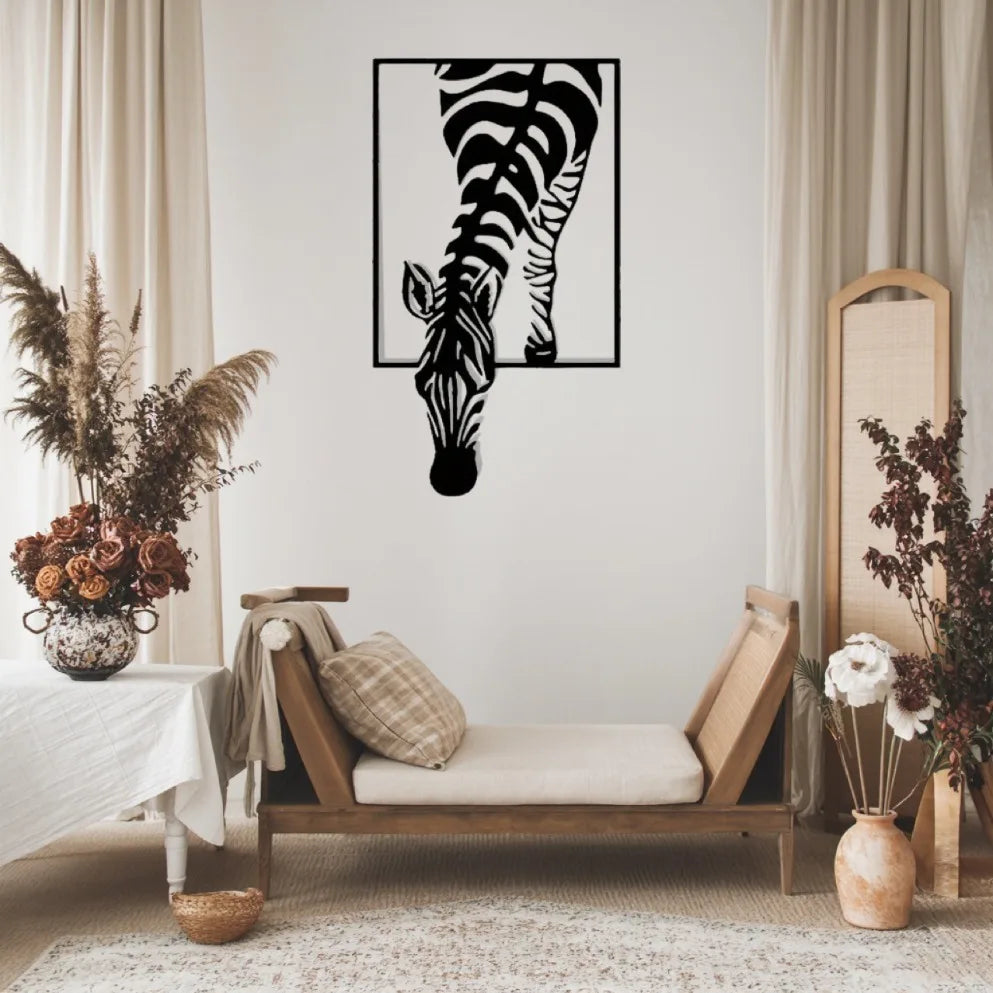 HELLOYOUNG Zebra Creative Iron Wall Art Outdoor Decor For EntrywaysAndLivingRooms