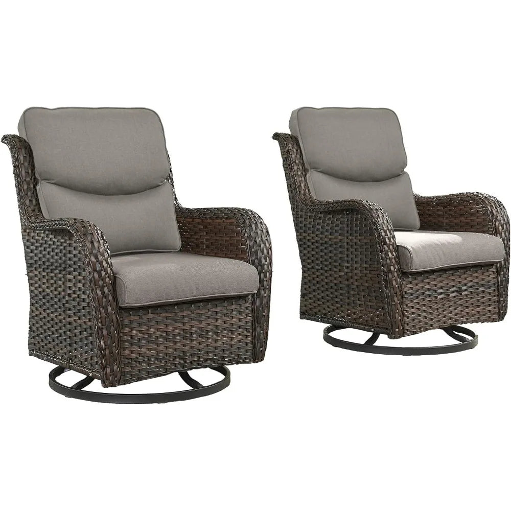 Wicker Rocking Chair Set Outdoor Patio Rattan Lounge For Garden