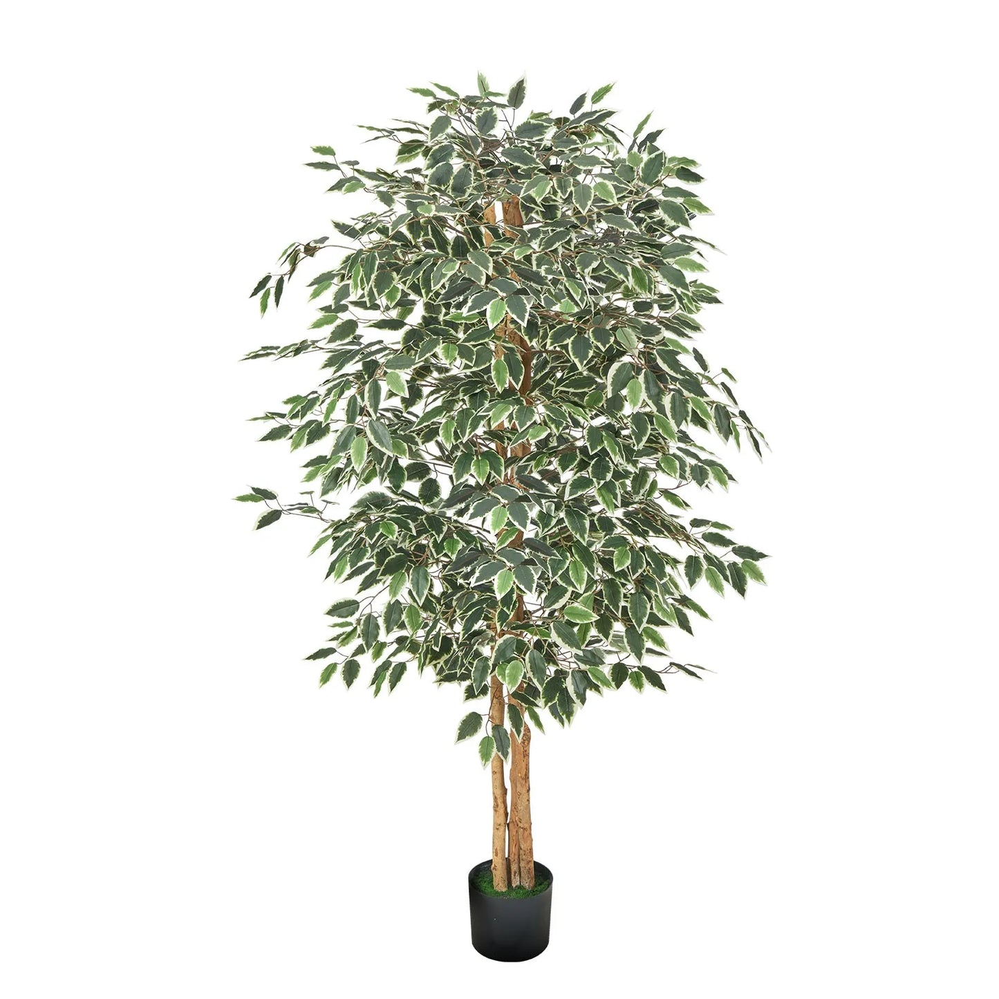 Artificial Ficus Tree Lifelike Silk Plant In Pot For Indoor No Maintenance Home Decor