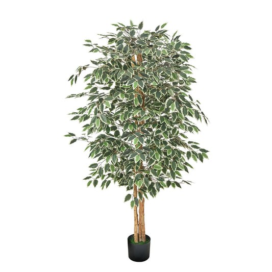 Artificial Ficus Tree Lifelike Silk Plant In Pot For Indoor No Maintenance Home Decor