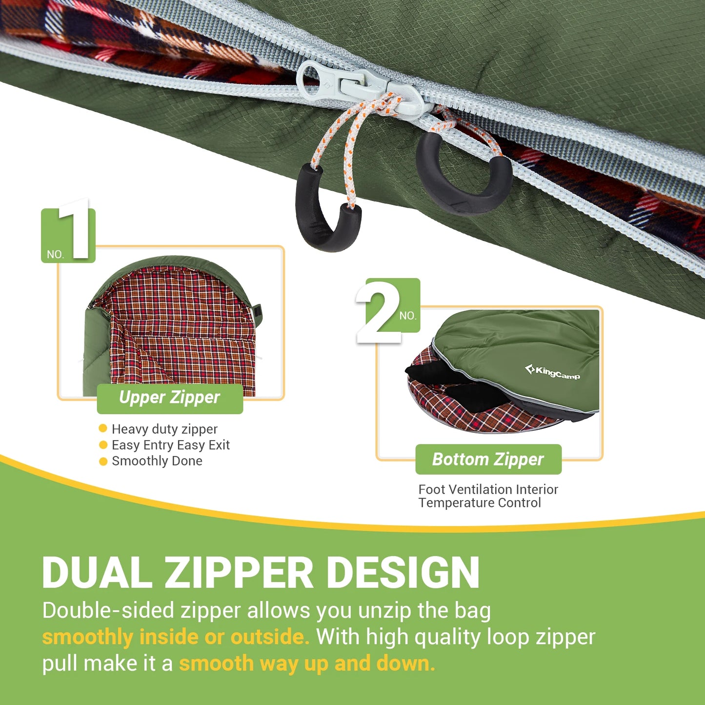 KingCamp Sleeping Bag for Adults Cold Weather Outdoor Waterproof