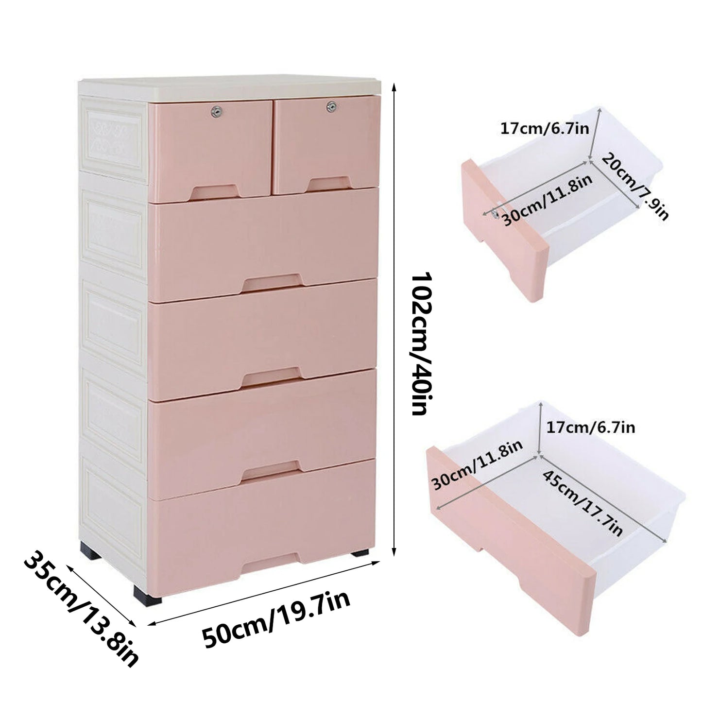 Drawer Classic 6 Drawer Plastic Dresser Storage Tower For Home
