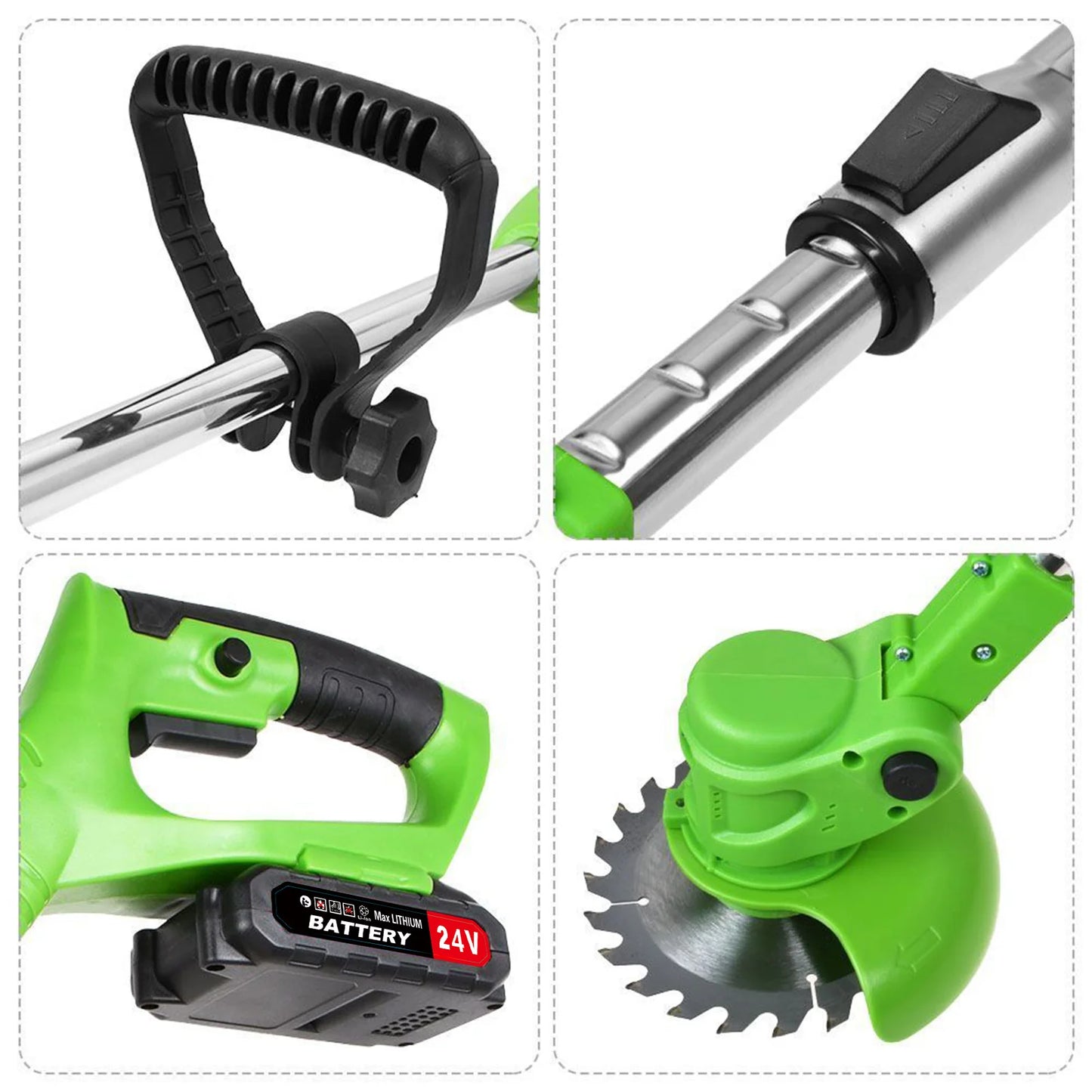 Cordless Electric Weed Trimmer 2 In 1 Brushless Grass Cutter