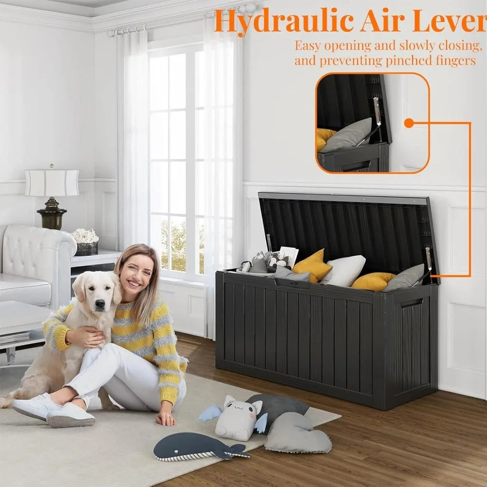 High Concerned Weatherproof Resin Deck Box Lockable Outdoor Storage SolutionProvider