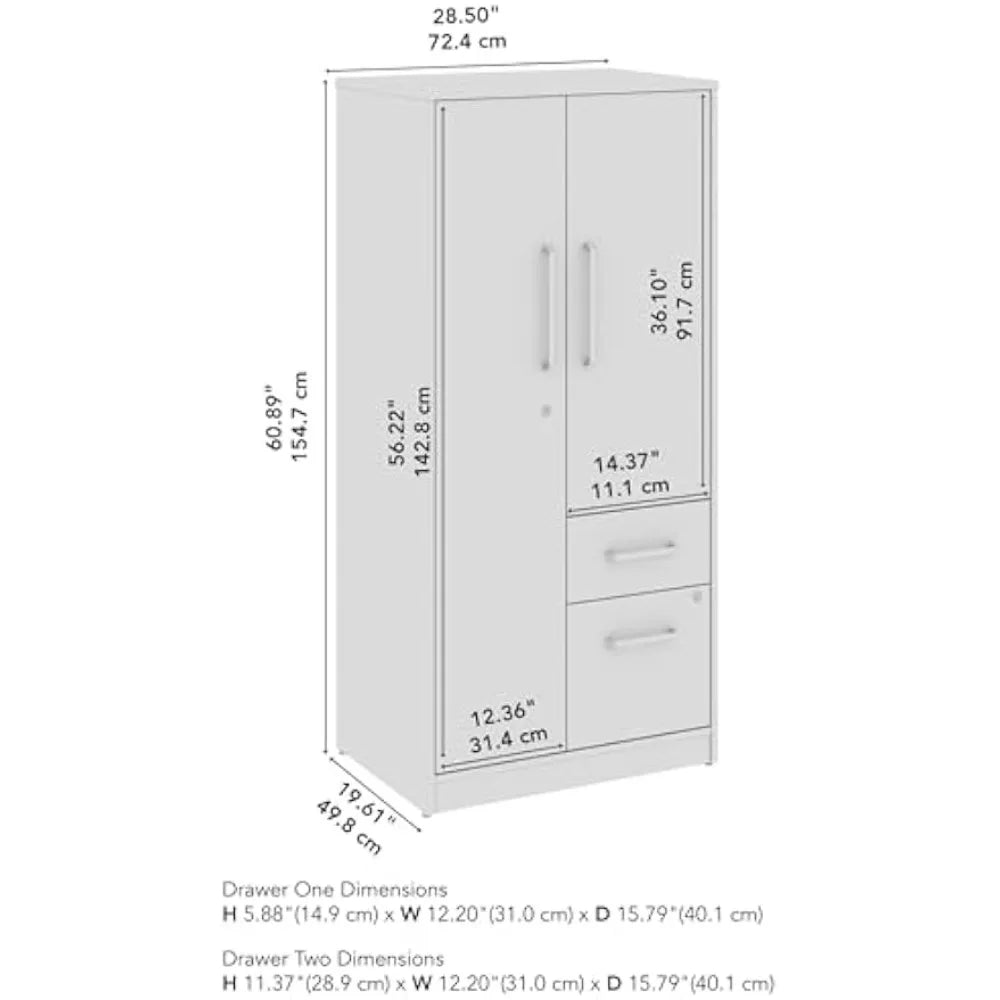 Ticify Vista Wardrobe Cabinet With Drawers For Office Organization Optimization