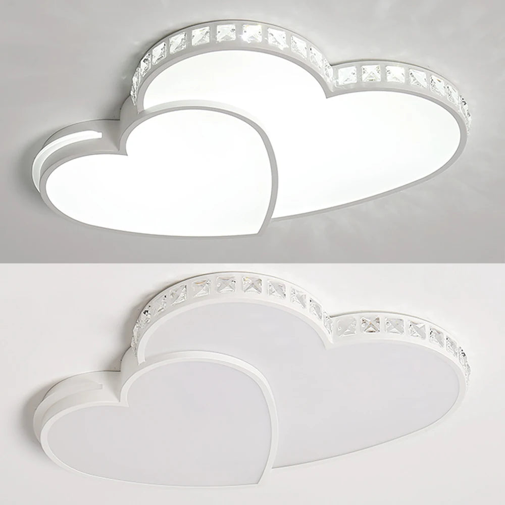 Luxuriously Illuminated Contemporary Heart Shaped Ceiling Light Crystal Luminaire