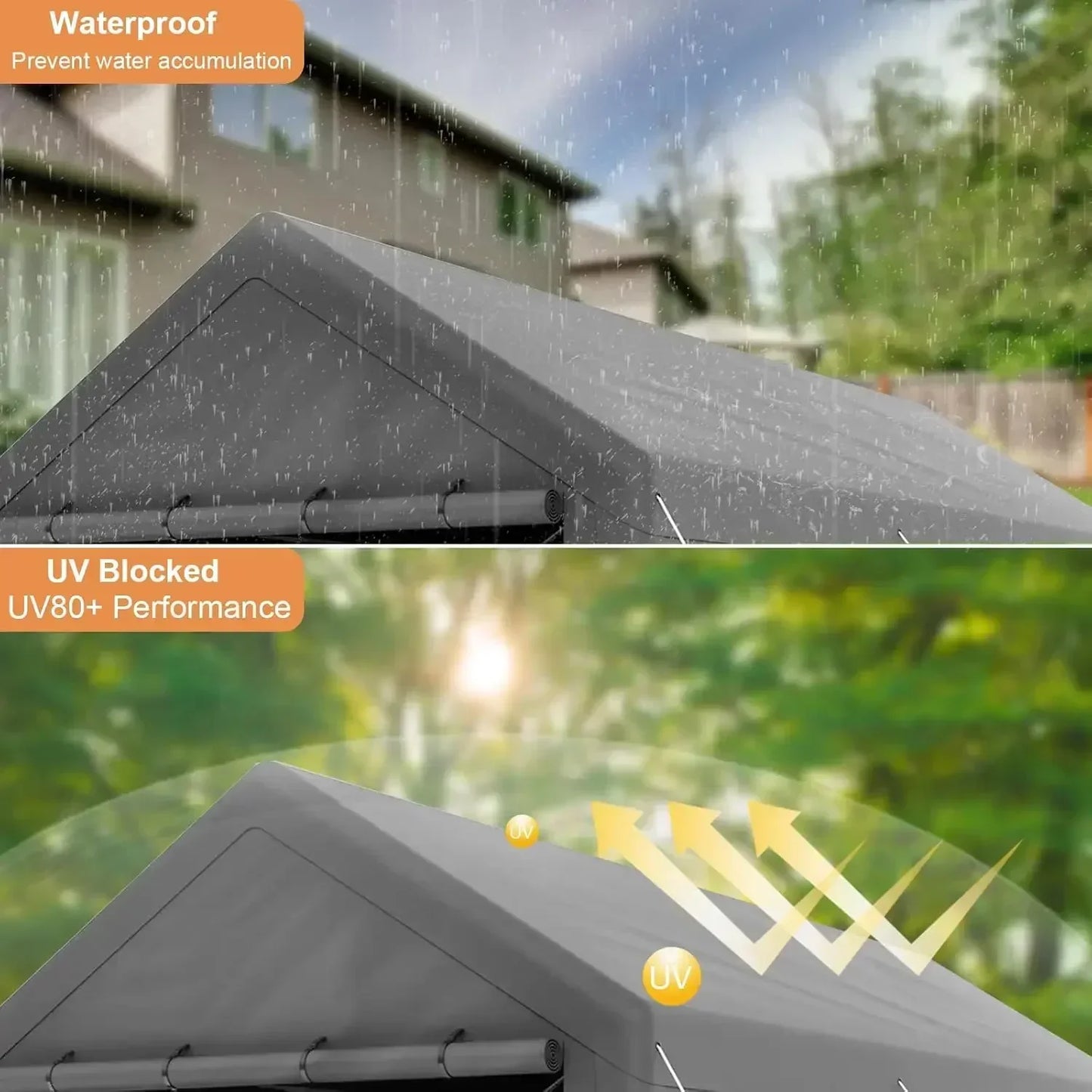 XMSJ Carport Heavy Duty Weatherproof IndustrialGrade Canopy Shelter System Vehicles