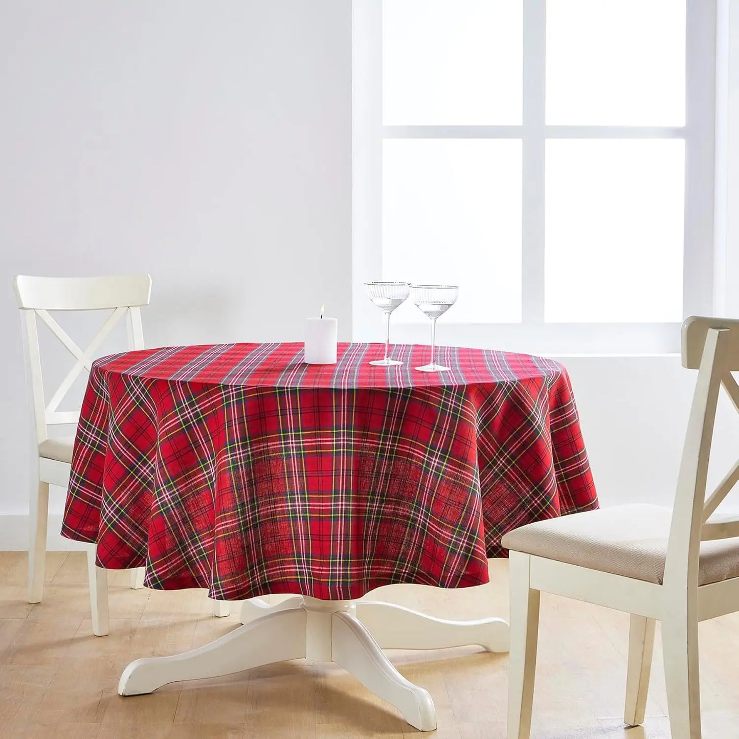 Solino Home Linen Round Tablecloth Pure Linen Machine Washable