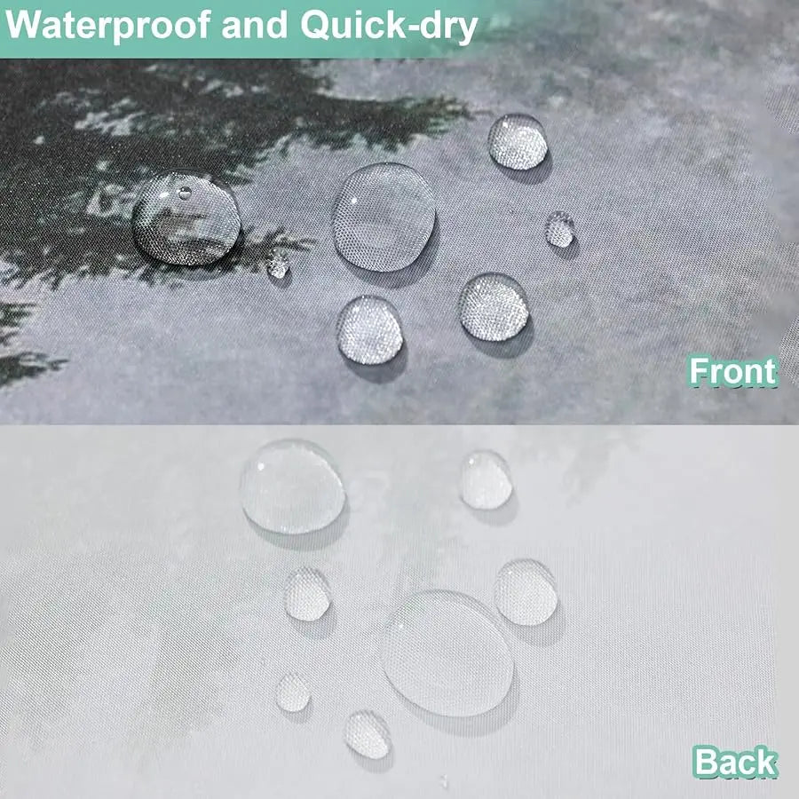 Forest Mist Shower Curtain For Bathroom With Pine Tree Design