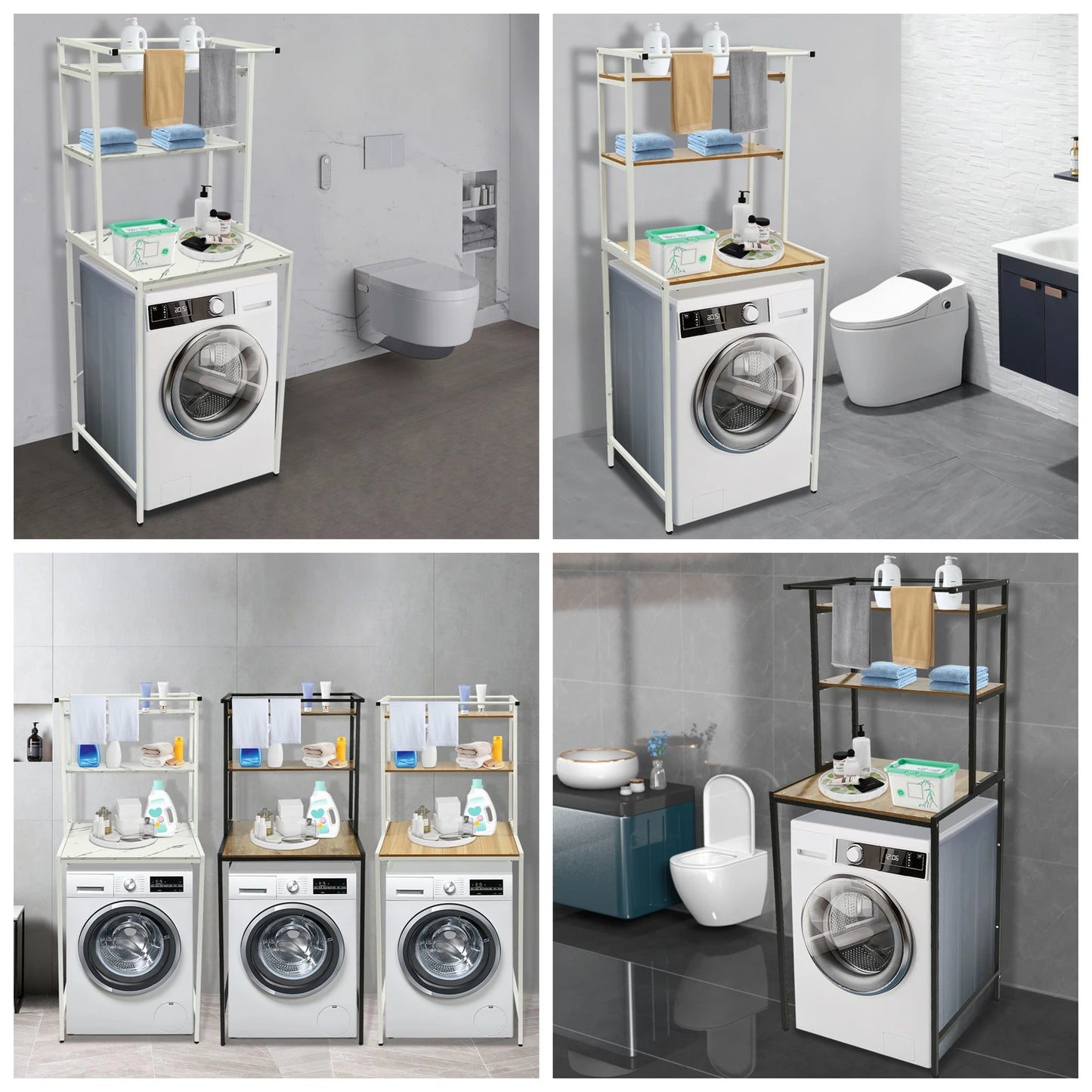 Hign-concerned Three Tier Laundry Shelf Organizer For Washer And Dryer Storage Space Saving