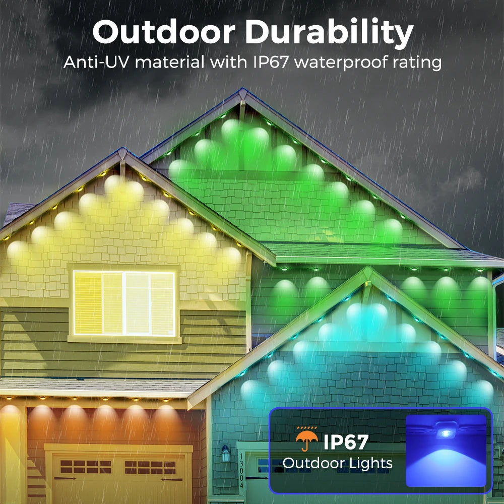 aiopp Durable Outdoor Lights Smart RGB NorthernLights IP68 Waterproof ExteriorApplications