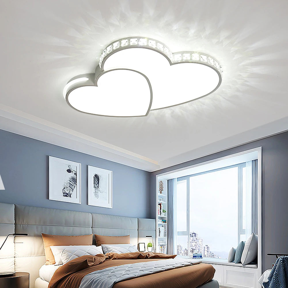 Luxuriously Illuminated Contemporary Heart Shaped Ceiling Light Crystal Luminaire