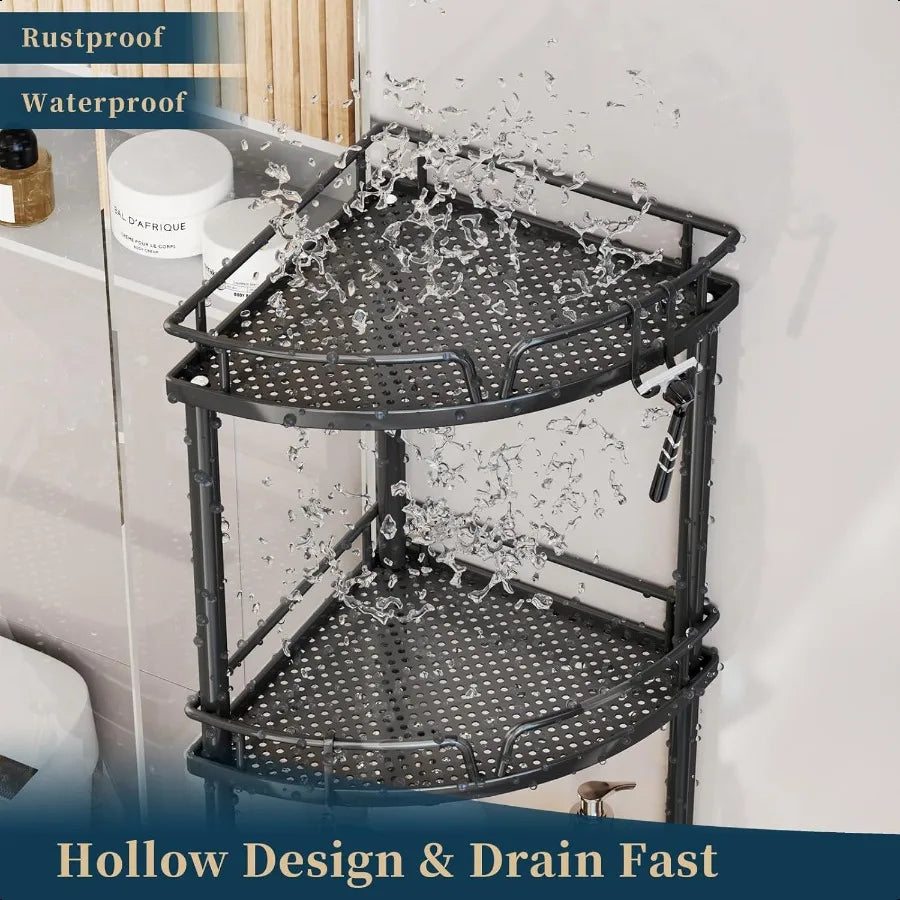 Corner Shower Caddy Stand 3 Tier Organizer With Soap Holder