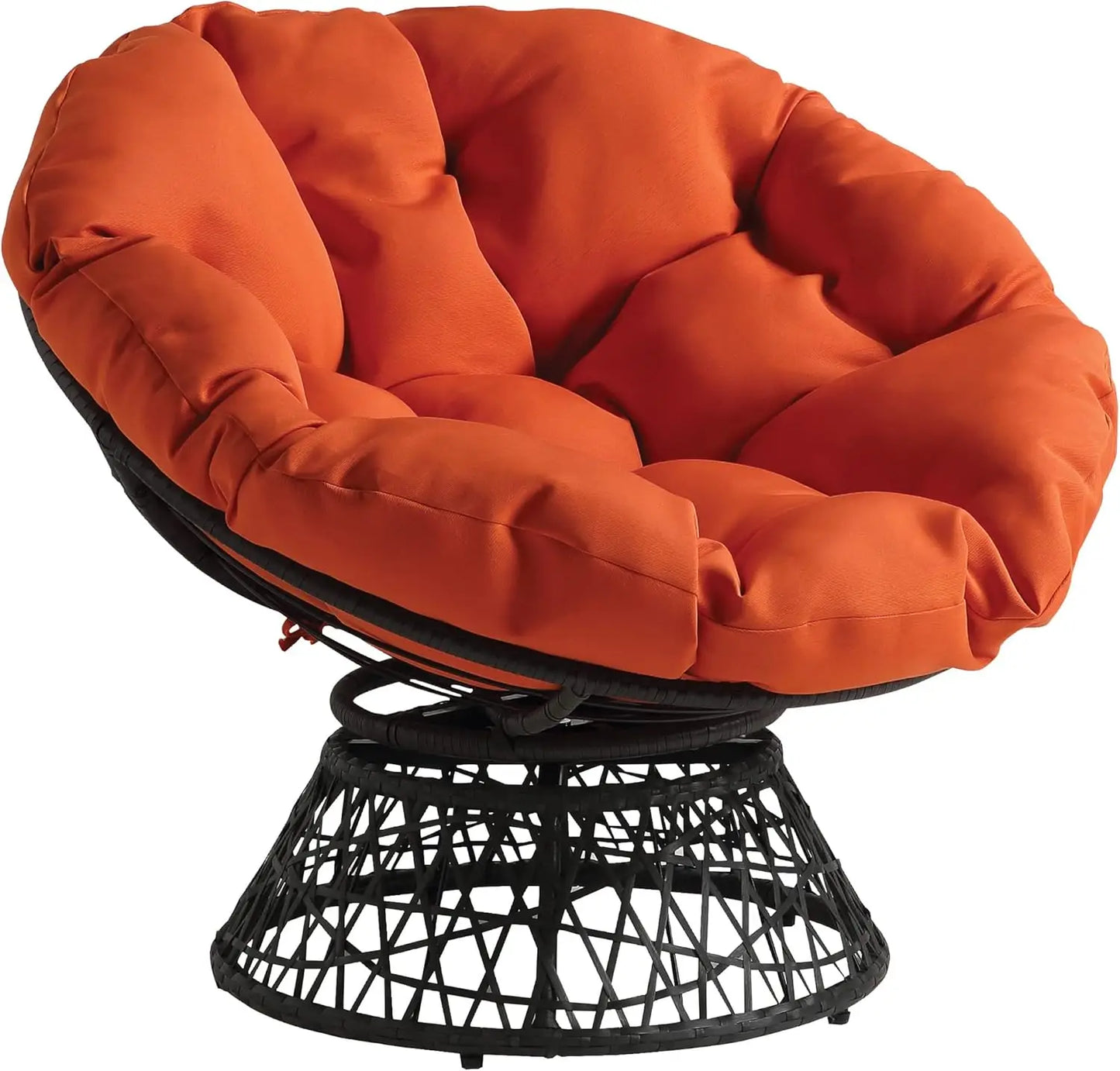 OEING Wicker Papasan Chair With 360 Degree Swivel