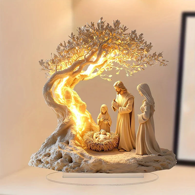 Hign-concerned Easter 2D Nativity Figurine Tabletop Decor Set