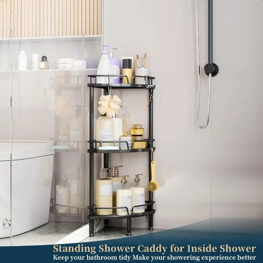 Corner Shower Caddy Stand 3 Tier Organizer With Soap Holder