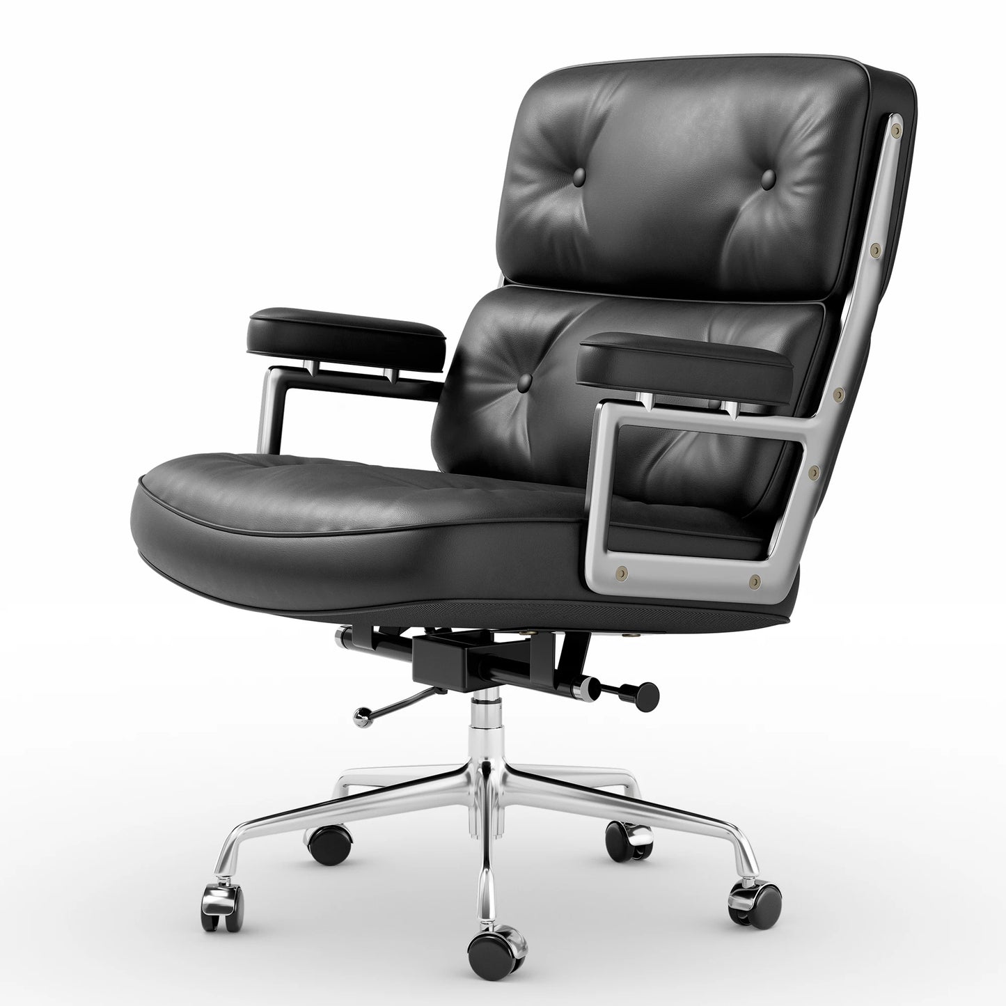 Furgle Ergonomic Genuine Leather Office Chair With Swivel Backrest