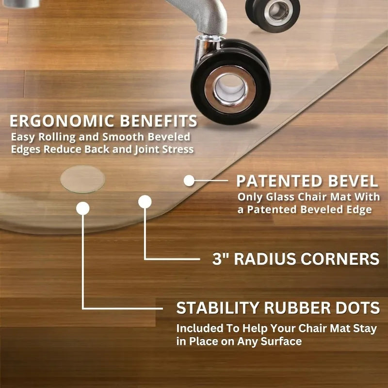 Exclusive Beveled Edge Chair Mat for Carpet and Hardwood Floors