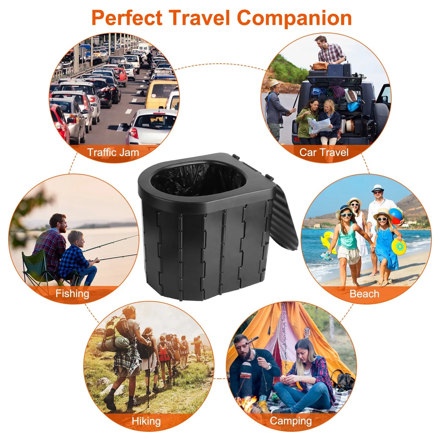 Portable Camping Toilet For Adults Foldable Transportable Toilet Hygienic CarryingBag