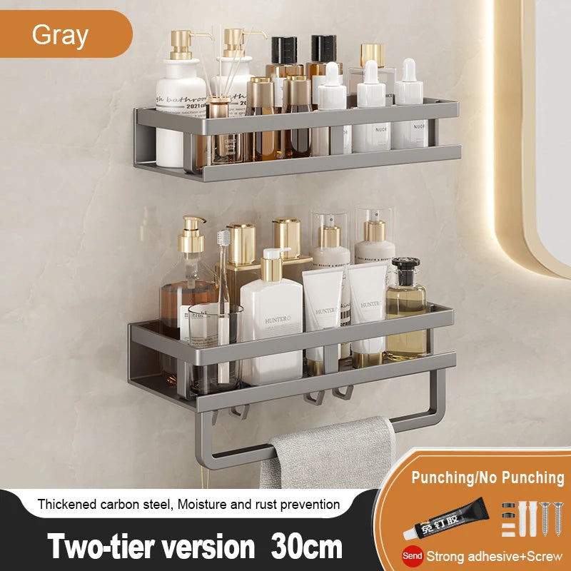 Big Red House Bathroom Storage Rack Non Perforated Wall Mounted Towel Rack Wrought Iron