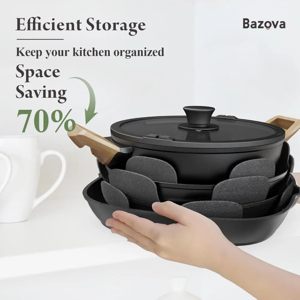 Iosn NineteenPiece Nonstick Ceramic Cookware Set InductionCompatible Removable Handles