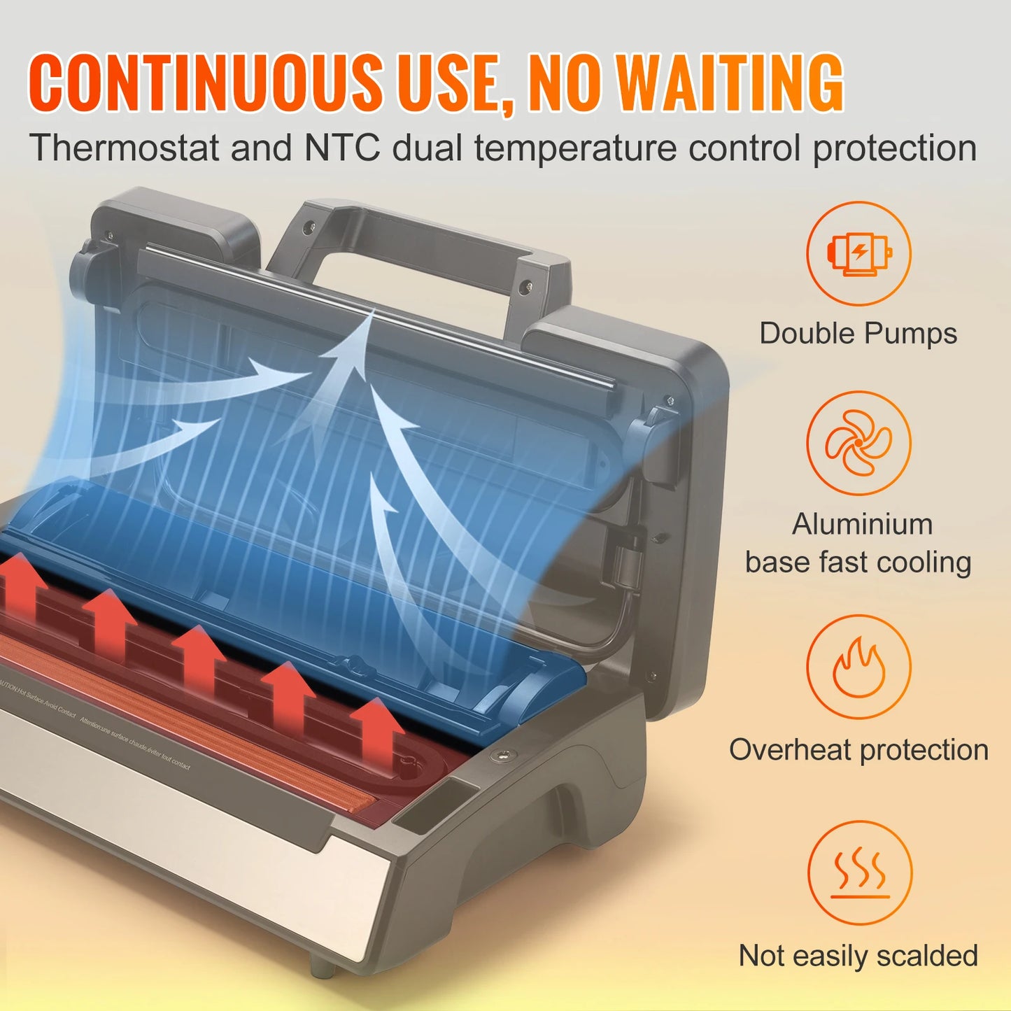 SucceBuy Vacuum Sealer Machine 90Kpa 130W With Free Bags