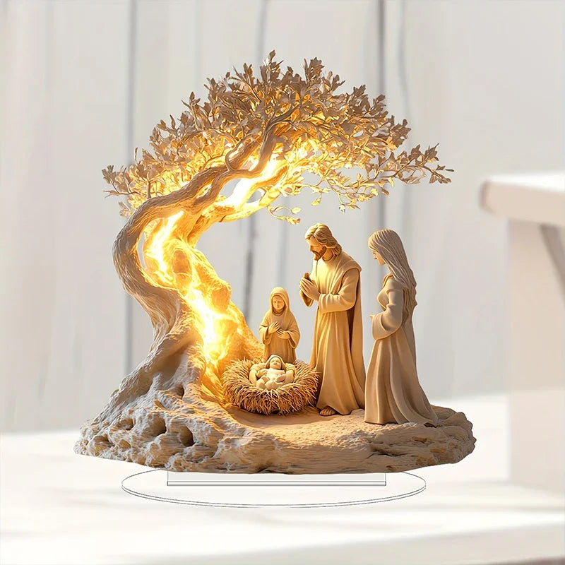 Hign-concerned Easter 2D Nativity Figurine Tabletop Decor Set