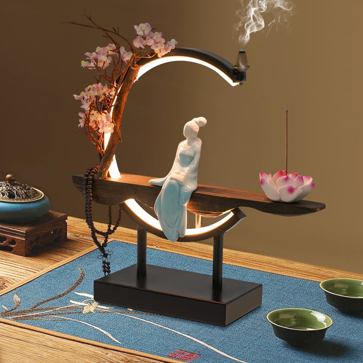 Bymaocar Zen Chinese Style Incense Burner Tabletop Set