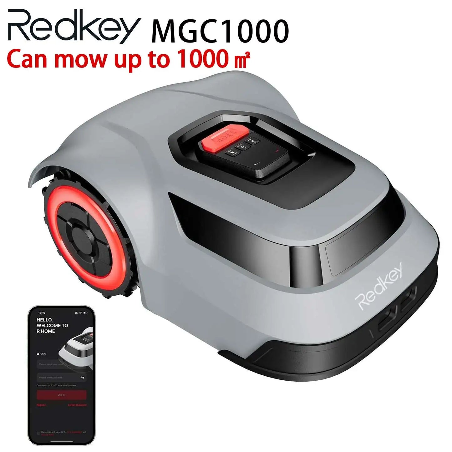 Redkey CTOF Robotic Lawn Mower MGC800 MGC1000 With App Control and Cable Break Detection