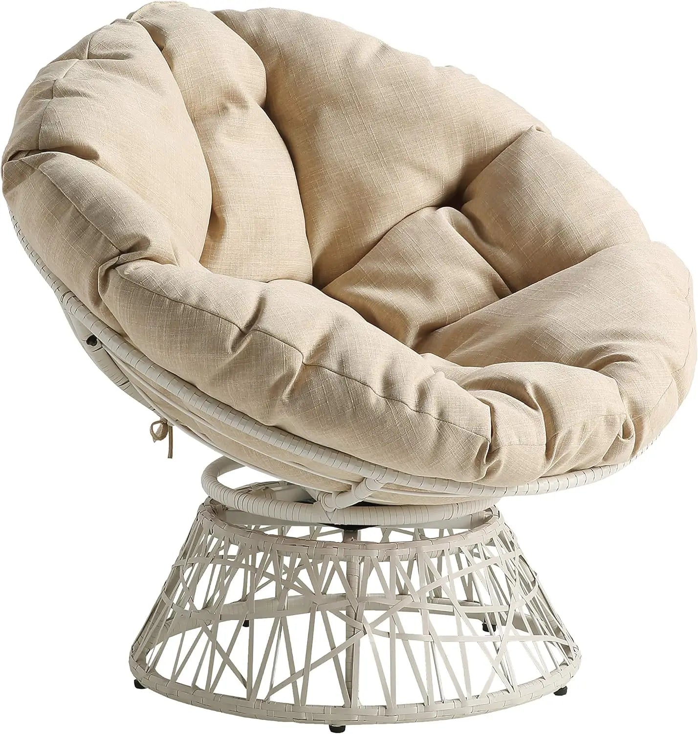 OEING Wicker Papasan Chair With 360 Degree Swivel