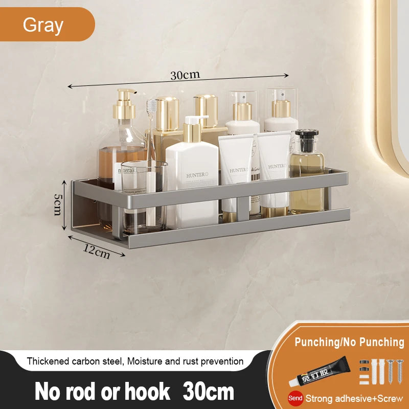 Big Red House Bathroom Storage Rack Non Perforated Wall Mounted Towel Rack Wrought Iron