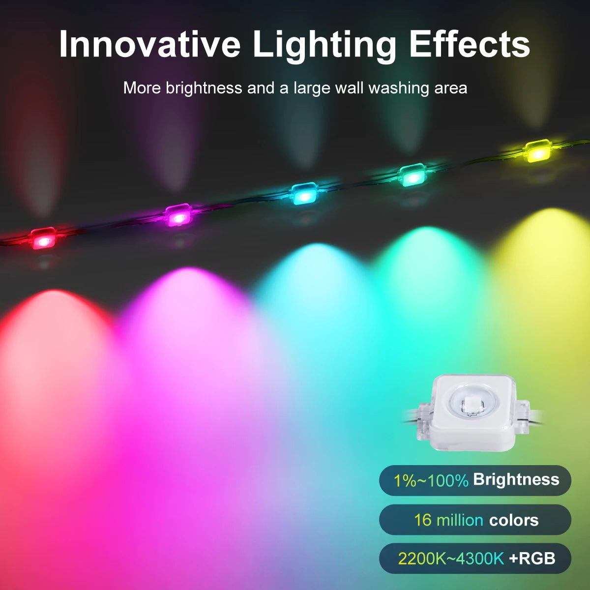 aiopp Durable Outdoor Lights Smart RGB NorthernLights IP68 Waterproof ExteriorApplications
