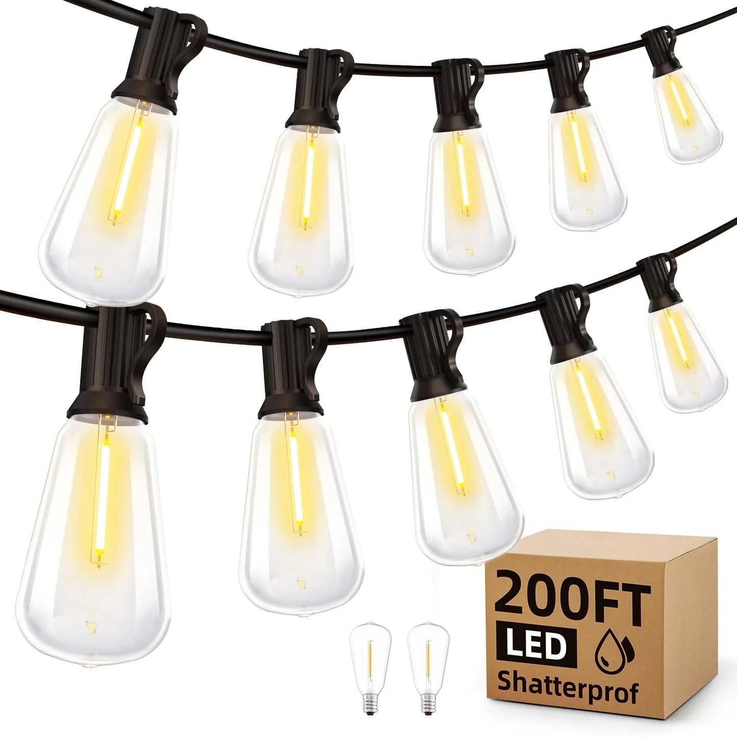 Hign-concerned LED Outdoor String Lights With ST38 Edison Bulbs