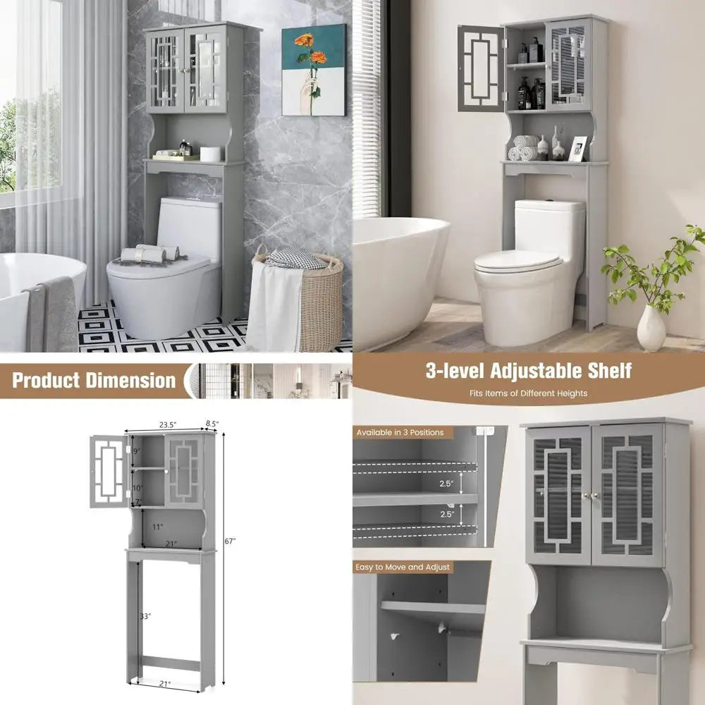 Over The Toilet Storage Cabinet And Shelf Space Saving Organizer