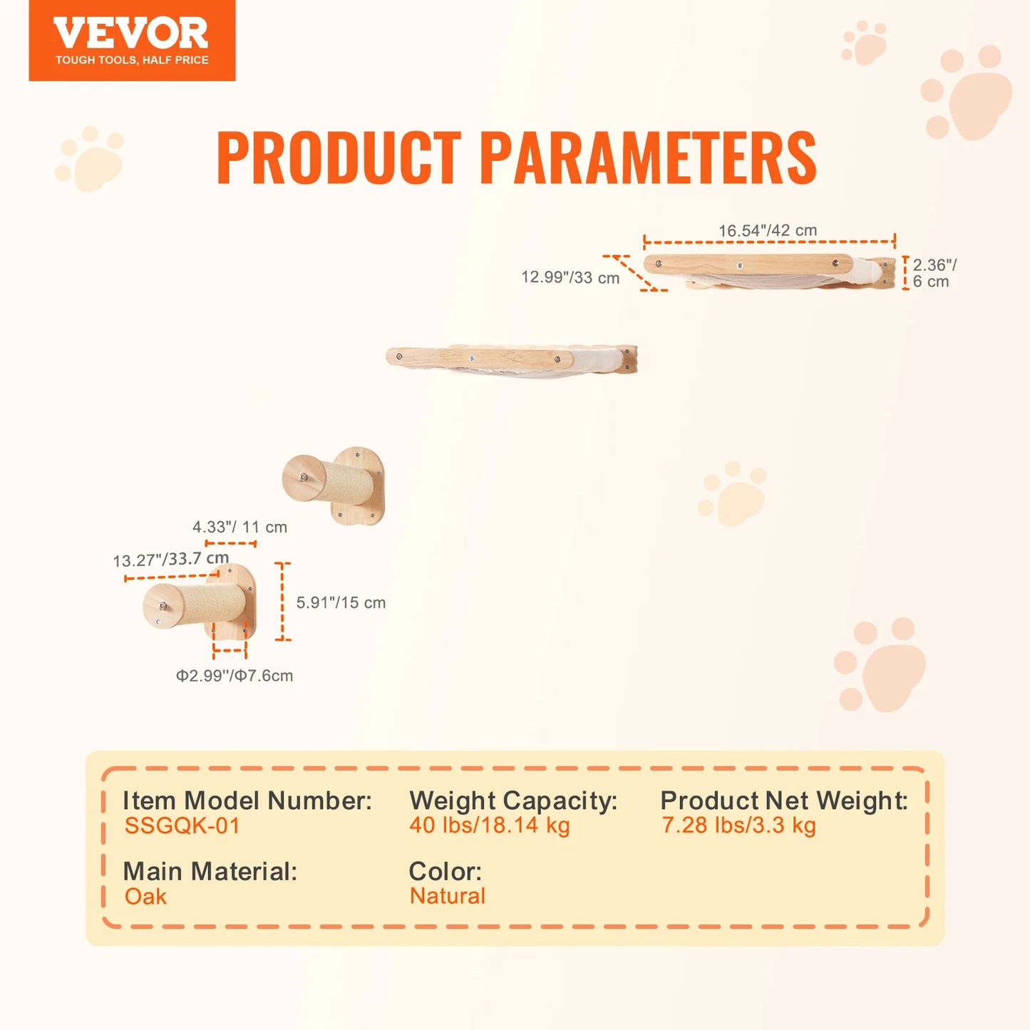 SucceBuy Wall Mounted Cat Shelves and Perches for Cats