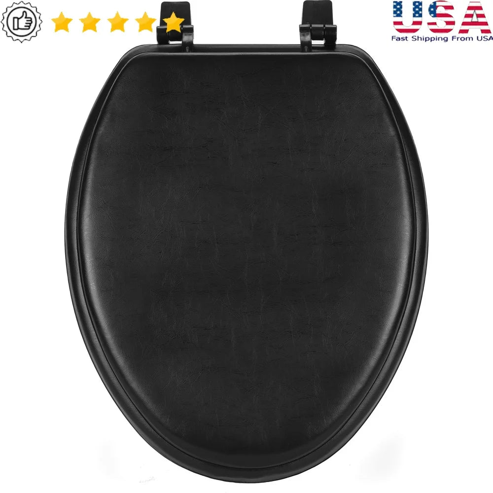 XMSJ Elongated Vinyl Toilet Seat Cushion With PremiumMemoryFoam Comfort Durability